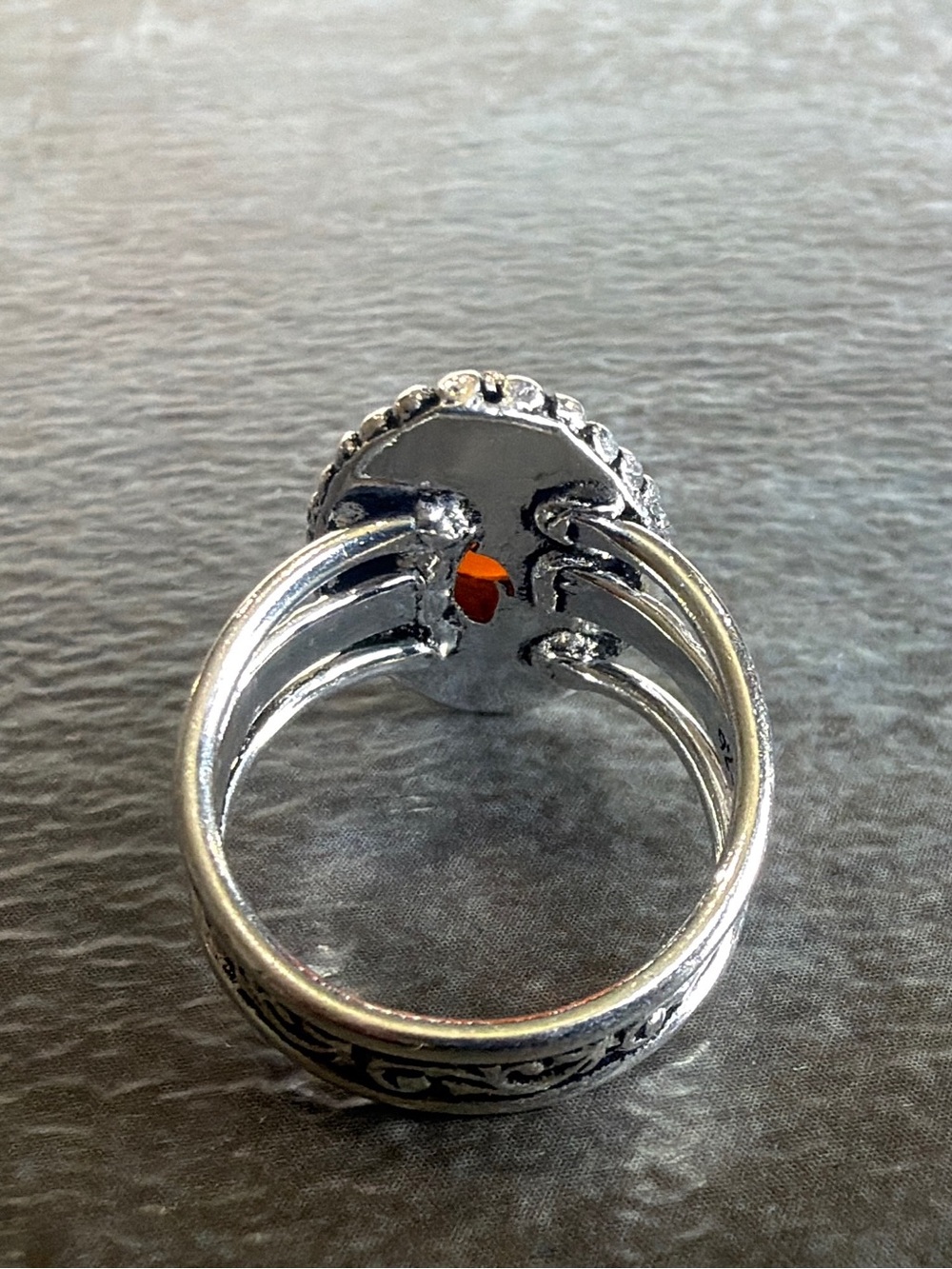 Vintage Boho Silver 925 Ring Size 5.5 Women Jewelry Carnelian Gemstone - Picture 4 of 4
